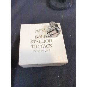 Vintage Avon Bold Stallion Tie Tack On Silvertones‎ With Original Packaging